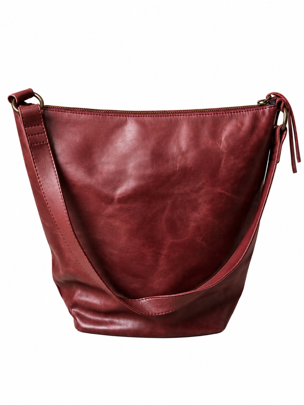 ABLE FashionABLE Local + Global Oxblood Leather Shoulder Hobo Bag Handmade zip